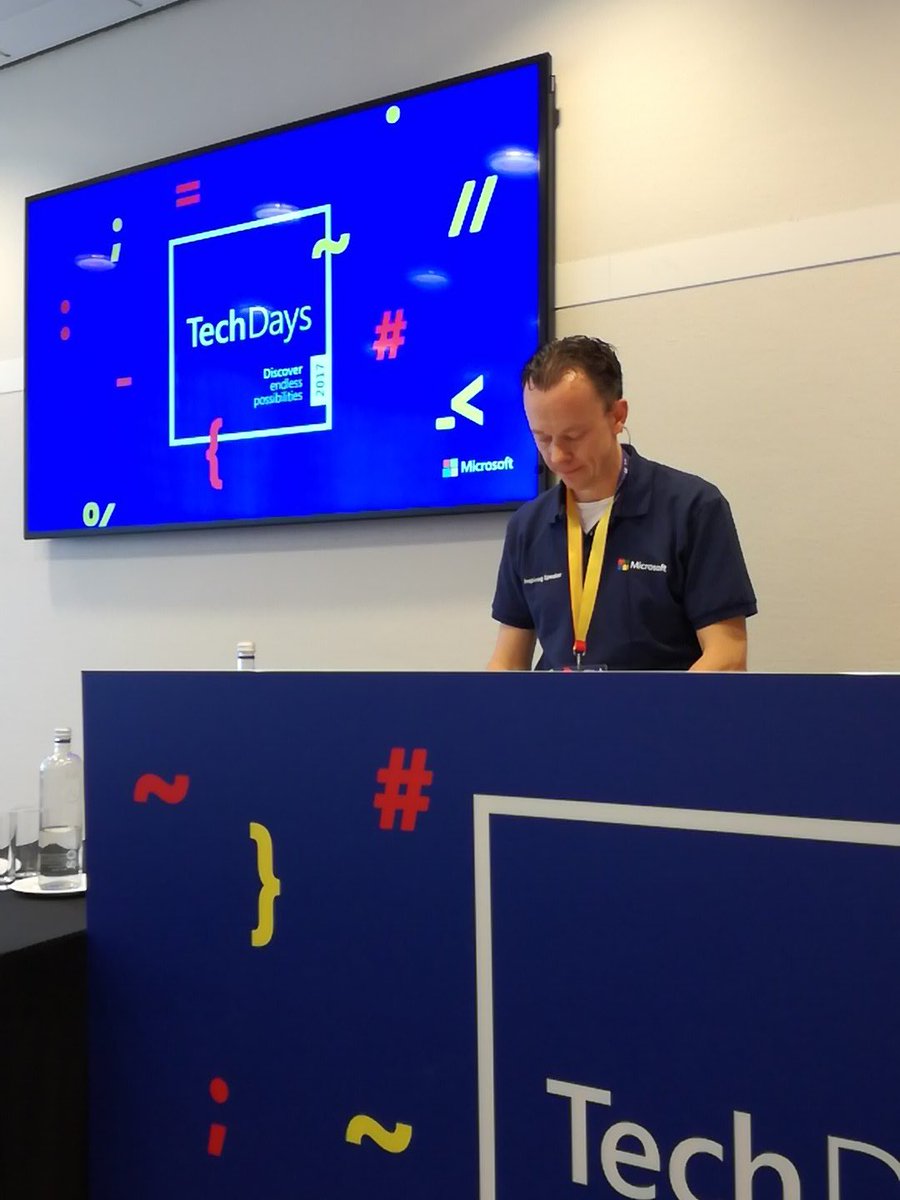 rickvdbosch's tweet photo. Almosy ready! #goingserverless 1/2 #techdaysnl @oscarvantol https://t.co/qLi9zWf1bU