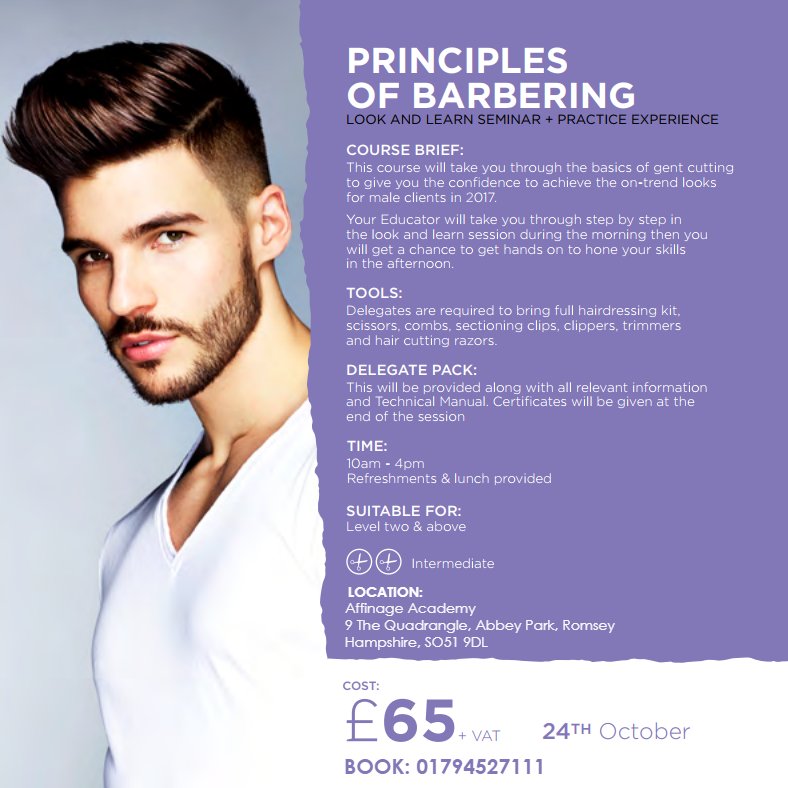 asphair's tweet photo. Want to give your #barbering services a boost? Develop your talent with #PrinciplesOfBarbering course!
#AffinageEducation https://t.co/nAAJCsAlls