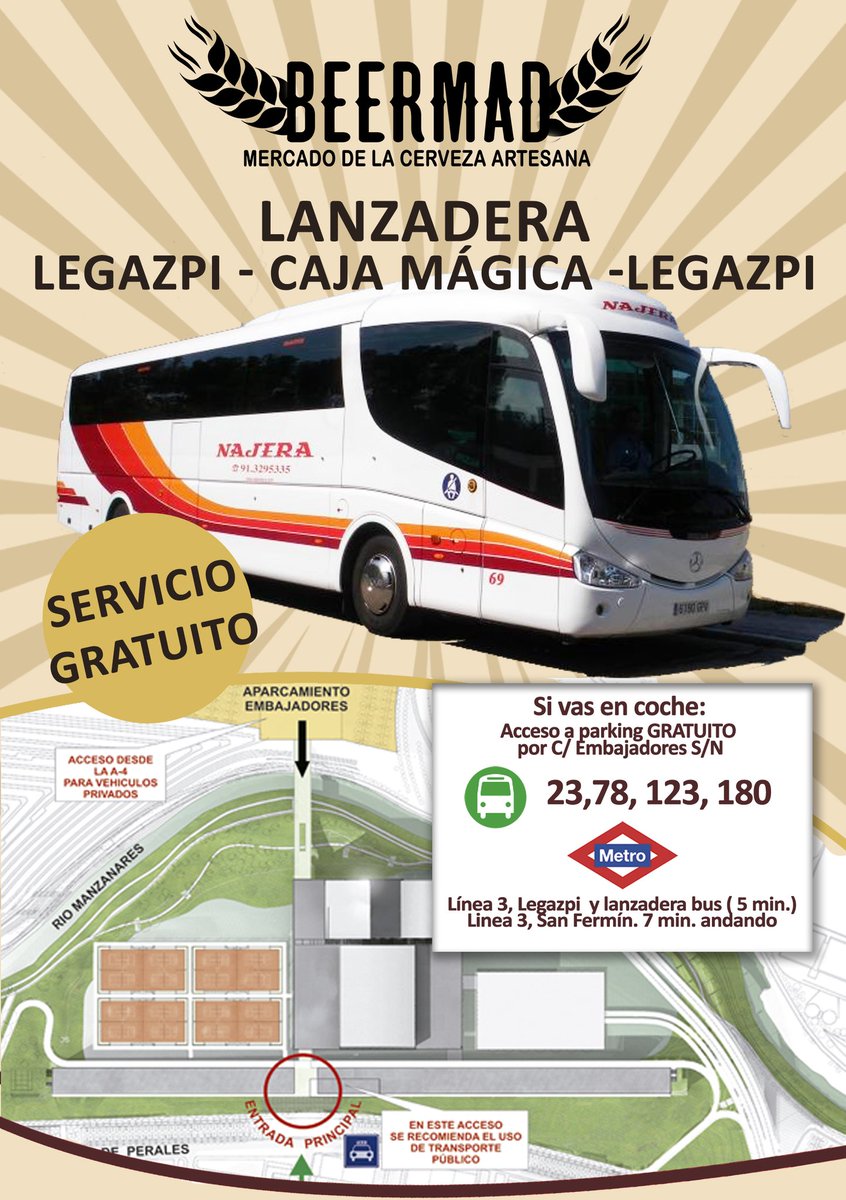 Cerveza y mucha #contaminacionmadrid  Vente a <a href="/Beermad_Madrid/">@beermad</a> en transporte público!!! con lanzadera gratis desde Legazpi. #cerveza