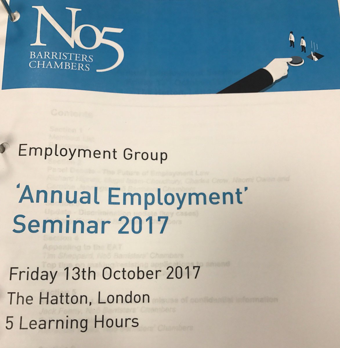 Looking forward to the @No5Chambers seminar !