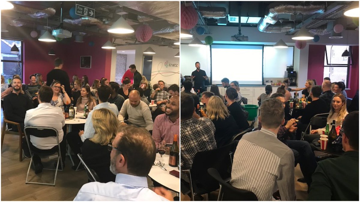 kineticwwUK's tweet photo. Not quite Grovesnor House, but Kinetic HQ was buzzing last night with competitive spirit for our @Circus_St quiz! π©π»βππ¨π½βπ #ContextHackers https://t.co/zoljlaeSL6