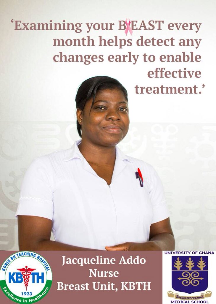 KBTH_BreastUnit's tweet photo. Ladies..have you examined your breasts this month? #BreastAwareGH https://t.co/uNLFOcjYQR