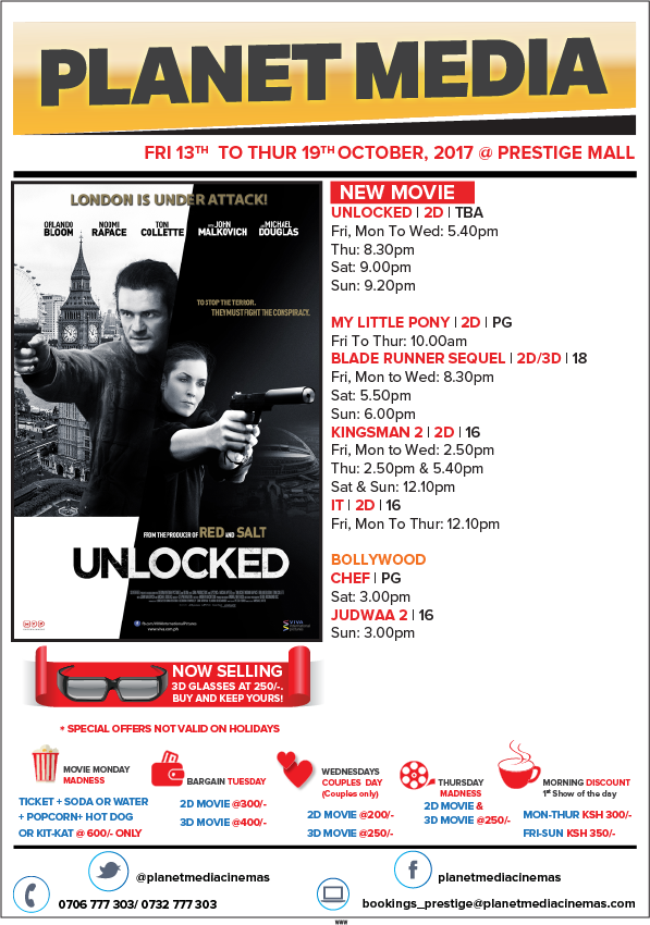 PlanetMediaCine's tweet photo. #Prestige #PlanetMediaCinemas 13th Oct to 19th Oct 2017 Movie Schedule. https://t.co/mEcyP9WhUr