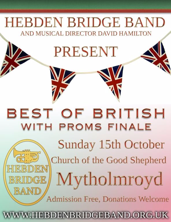 VisitCalderdale's tweet photo. Hebden Bridge Brass Band are holding their autumn concert this Sunday 15 Oct at the Good Shepherd Church, Mytholmroyd 7pm. Free admission. https://t.co/YnQjinNnHN