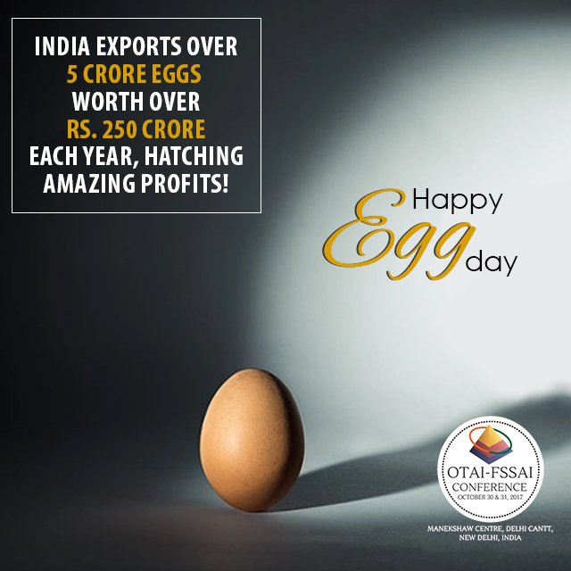 Being one of the leading egg producers, it’s time we discuss compliances at the #OTAI-FSSAI conference: bit.ly/2iwCRrz
#WorldEggDay