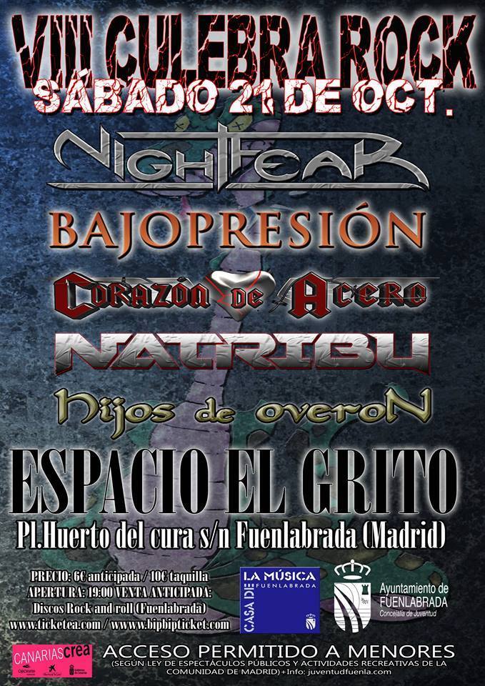 cimarockbooking's tweet photo. NIGHTFEAR Sábado 21 de octubre en la octava edición del Culebra Rock https://t.co/lspnVflpo6