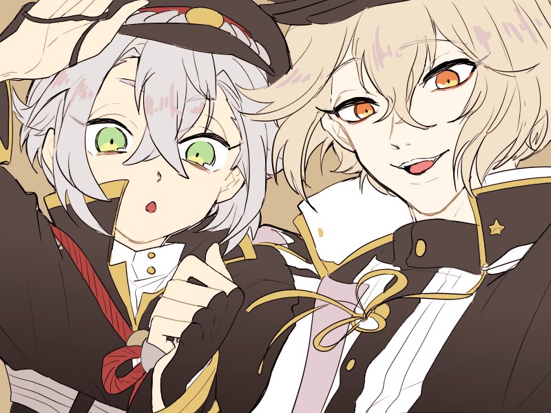 蛍丸(刀剣乱舞) 「昨日の蛍丸と髭切白黒なのかわいそうだったからものすごく雑に色塗った 」|かなたのイラスト
