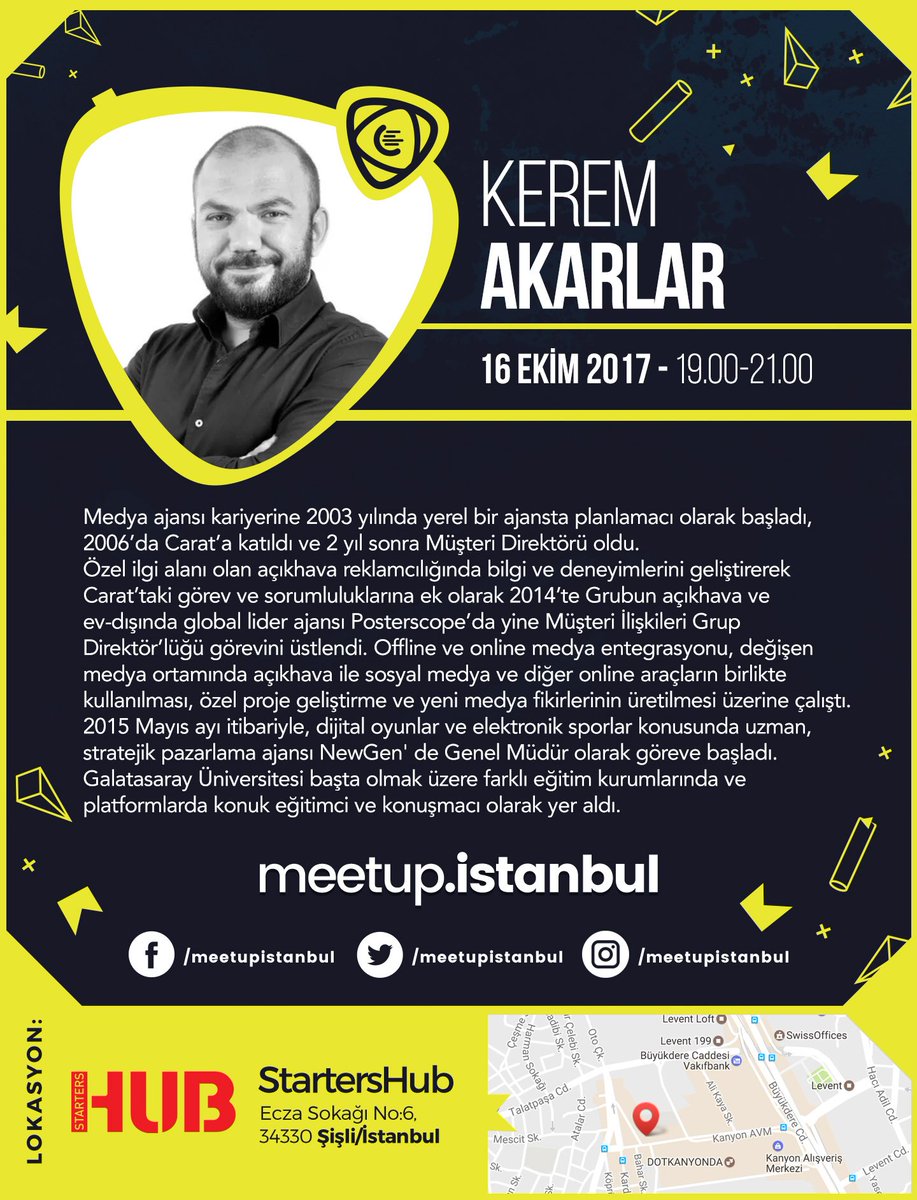 Meetup Istanbul'da bu hafta E-Spor'un son gelişmelerini ve trendlerini konuşacağız, Pazartesi günü görüşmek üzere! #meetup #istanbul
