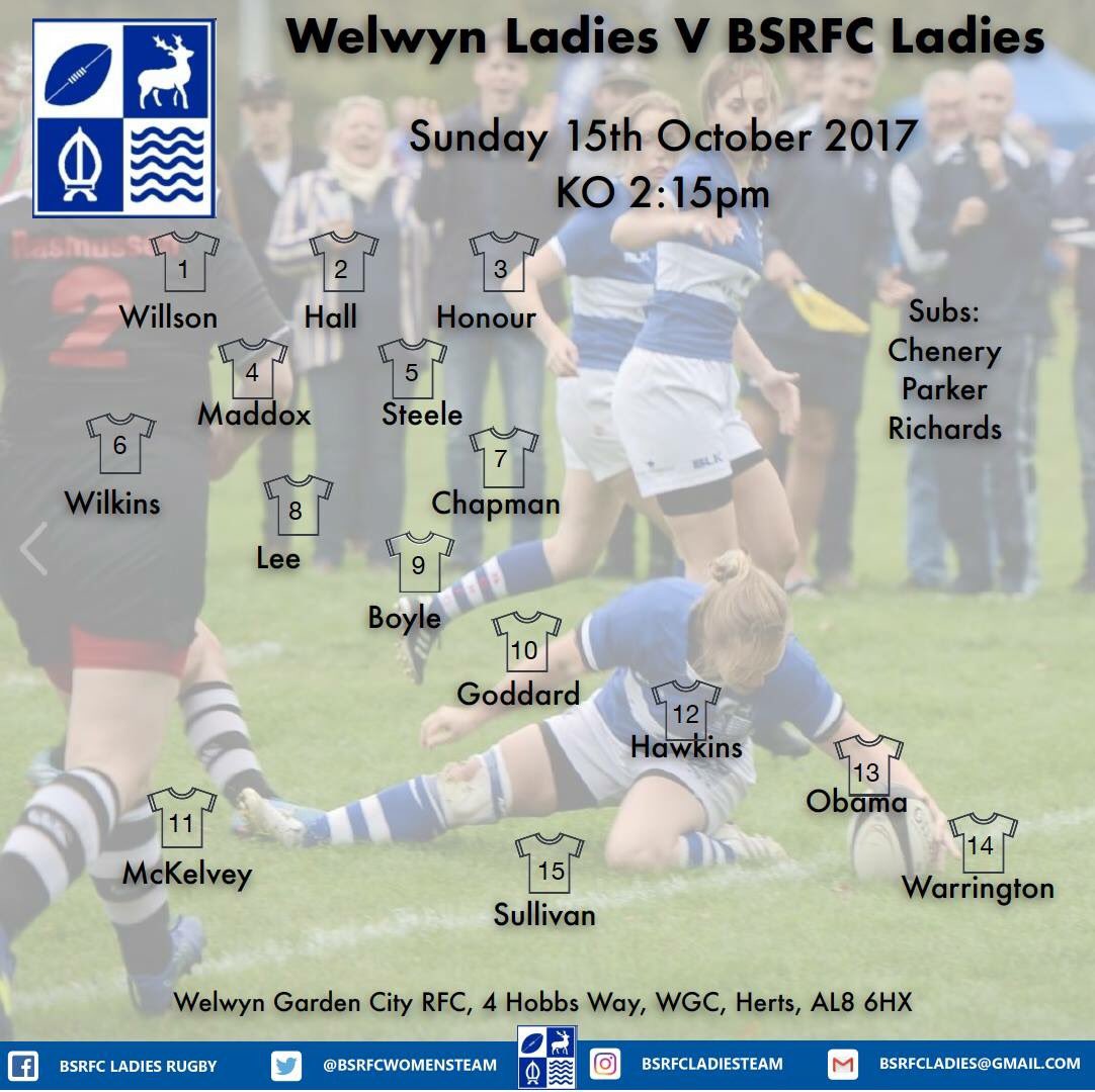 bsrfcgirlswomen's tweet photo. Our team for Sunday’s game vs Welwyn Ladies. We are looking forward to another great game of rugby. Come and support us if you can! #BSRFC #OneTeam #InnerWarrior #ThisGirlCan https://t.co/aCrBAgpkg1