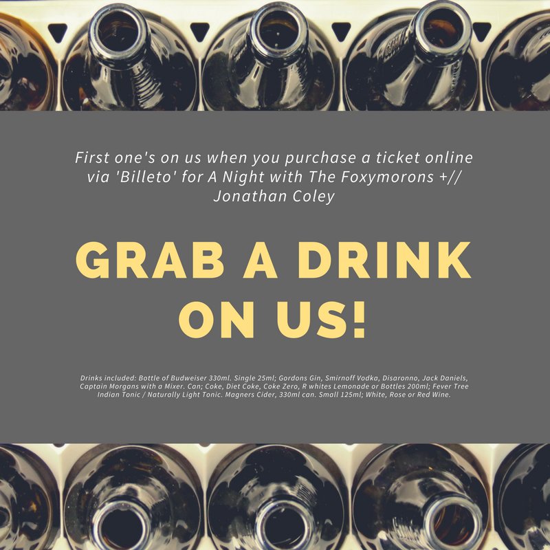 HAVE ONE ON US!
Share the love for a fantastic night watching great #musicians and receive a #free #drink ! 🍻🍻goo.gl/tXiEa2 #music