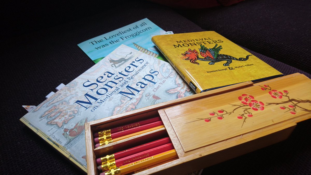 Flyttamouse's tweet image. Getting ready for my workshop on #extraordinarybeasts at #urmstonlibrary tomorrow! #Froggicorn #librariesweek #mythicalbeasts