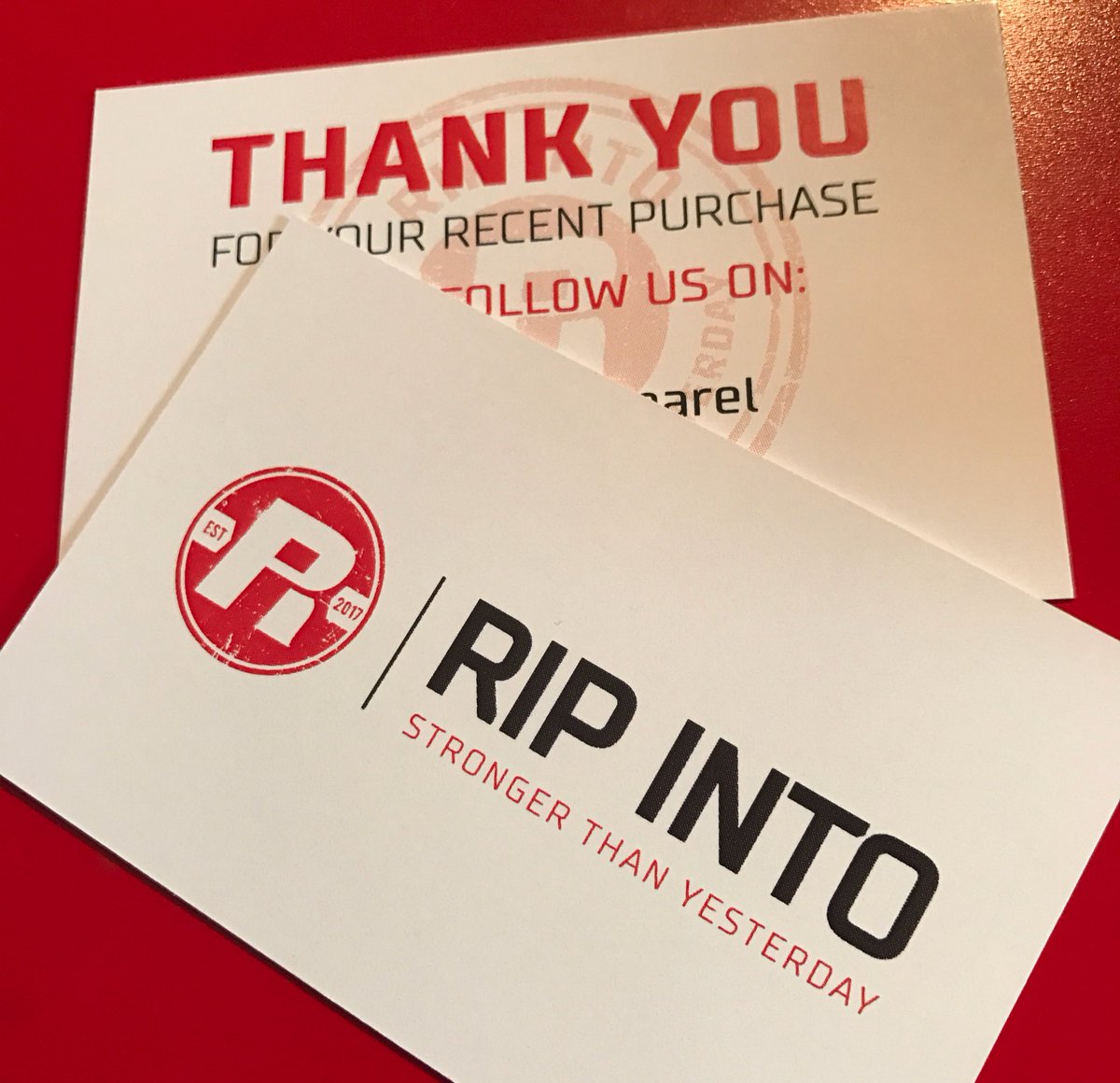 ripintoapparel's tweet photo. Two words that go a long way 'Thank You' #cards #ripinto #strongerthanyesterday #crossfit #fitness #apparel https://t.co/mPnhxgMNXg
