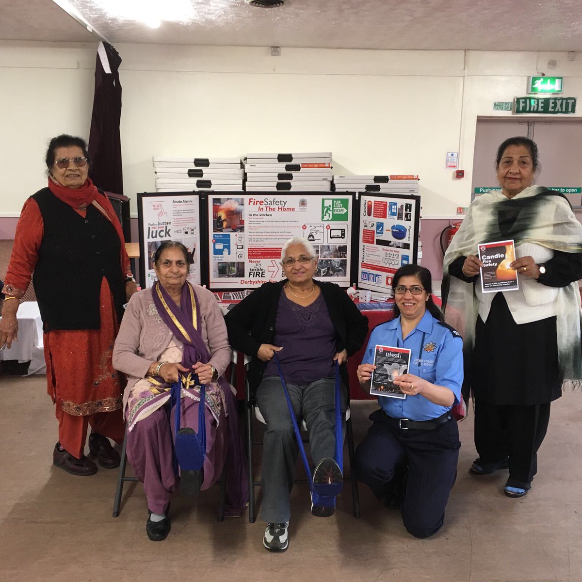DerbyshireFRS's tweet photo. #CSO_Shareen & #CSO_Sarah at the Indian community centre delivering chair based exercise classes & giving π₯ safety advice ahead of Diwali https://t.co/FN98oGgLuh