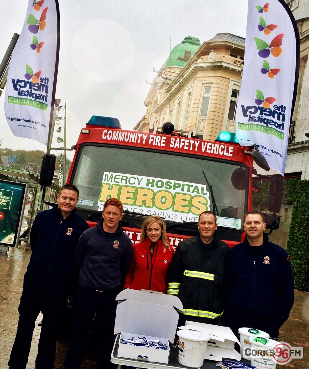 Corks96FM's tweet photo. Our local heroes are out on Patrick’s St today collecting for #MercyHeroes day. Support the @mercyfoundcork #WeAreCork https://t.co/CHJKAXj981