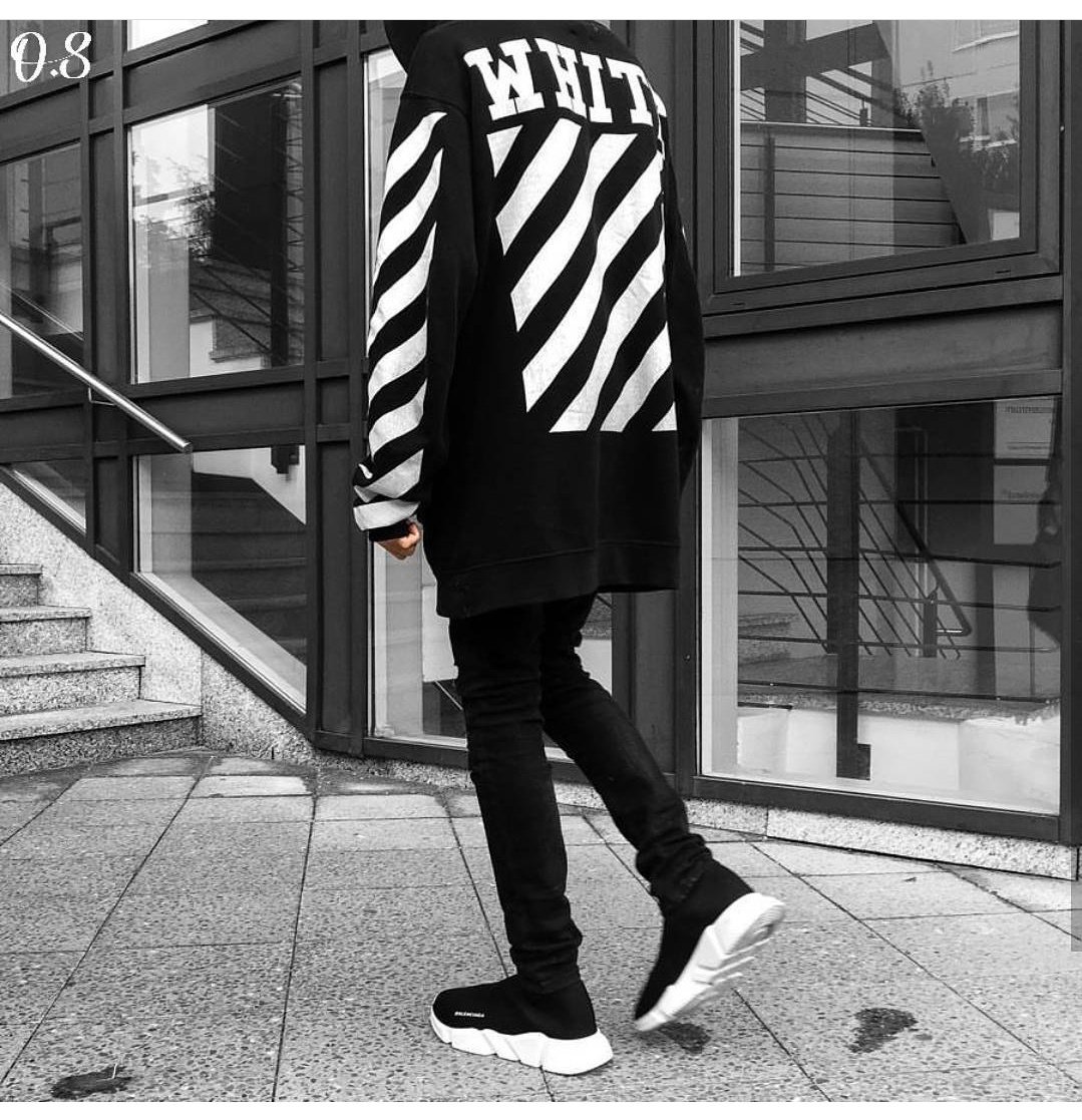 outfitsociety on X: "Black&amp;White/// @OffWht #top @ZARA #jeans @ BALENCIAGA #speedtrainer #trainers #FridayThe13th #bbcqt #PHIvsCAR #fbm17 X