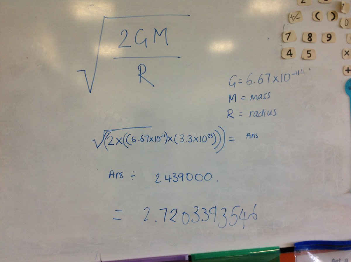 9C3 rounding off their learning on Standard form by working out the Escape Velocity for Mercury!! <a href="/ThetfordAcaduk/">ThetfordAcademyUK</a> #lovemaths #stars