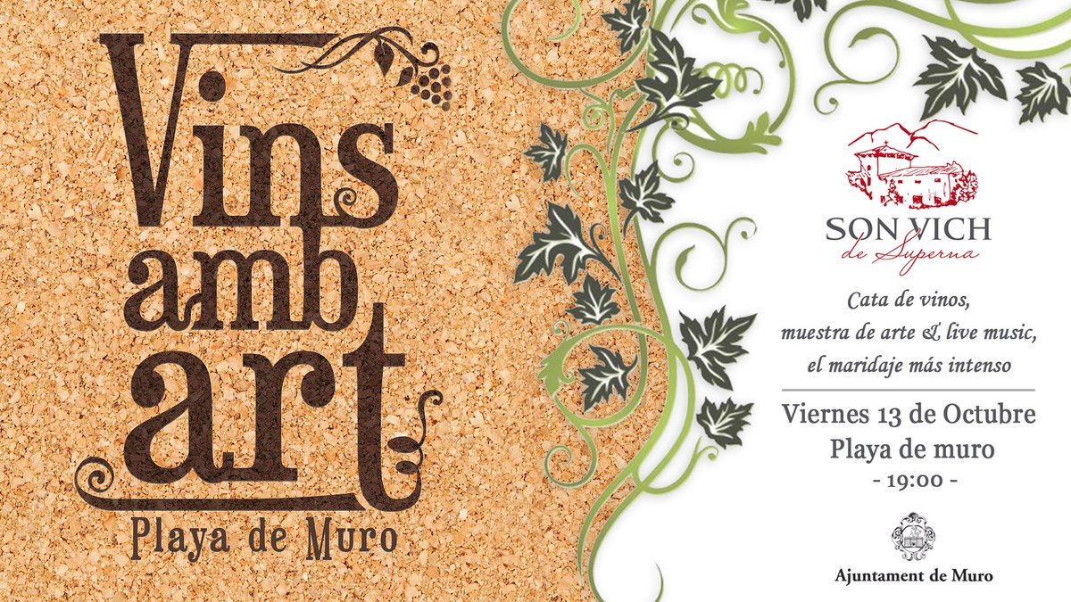 Son_Vich's tweet image. Hoy, en la Playa de Muro, ven al encuentro entre bodegas, artistas y música, en una atmósfera de buena compañía. #VinsAmbArt 
#mallorcawine