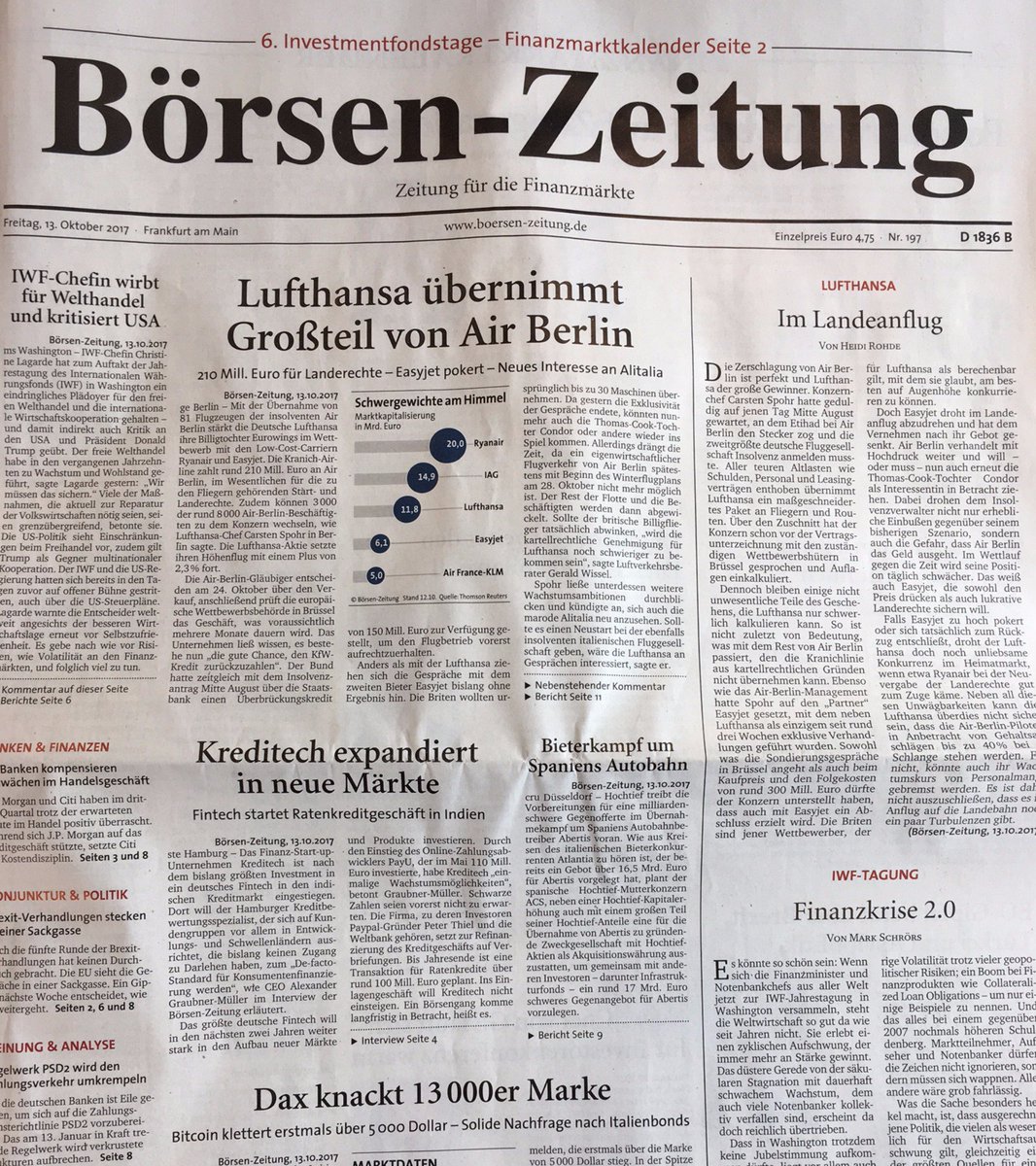 agraubnermuller's tweet photo. Excited to see @Kreditech on the cover-page of @boersenzeitung today speaking about our expansion-plans! #Kreditech #Growth #India https://t.co/laeSV9PPRK
