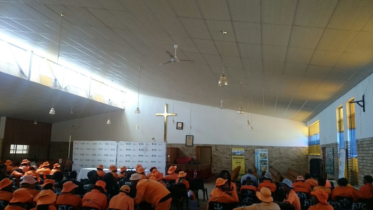 wo_fire's tweet photo. DPPresident Cyril Ramaphosa arrives at Thaba Nchu Civic Centre to tour EPWP projects &amp; highlight their contribution 
@environmentza https://t.co/pw1RQvwU75