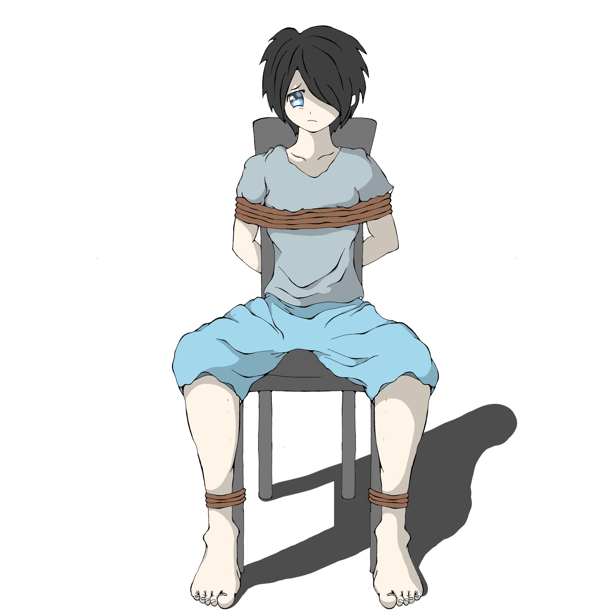 顔がショタコン 男の子のイラストだけで興味を持ってくれる方へ届け 絵描きさんと繋がりたい ショタ 椅子に縛られてる男の子 W イメージ お姉ちゃんやめてよっ