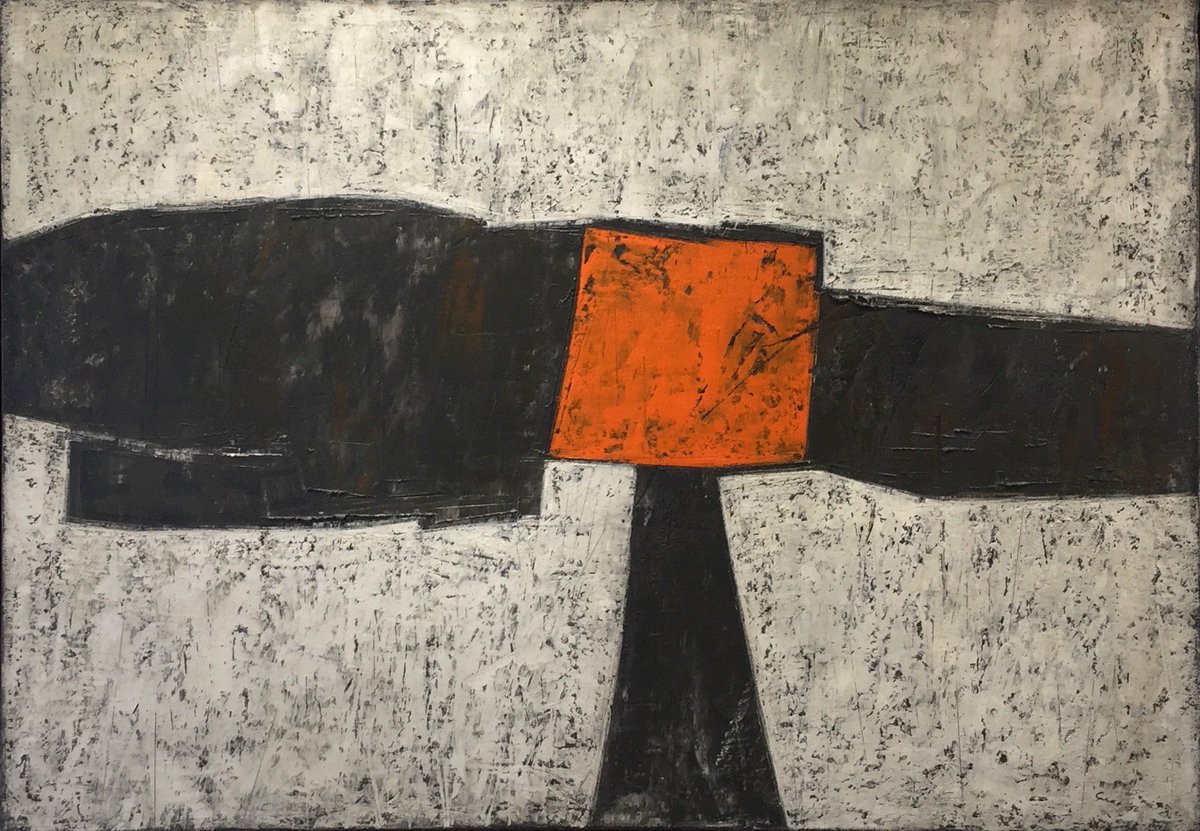 KW_Gallery's tweet photo. Included in our current exhibition is this atmospheric, sculptural painting 'Autumn Element' by William Gear 
#gallery #modernbritish https://t.co/JCzWqHwr1K