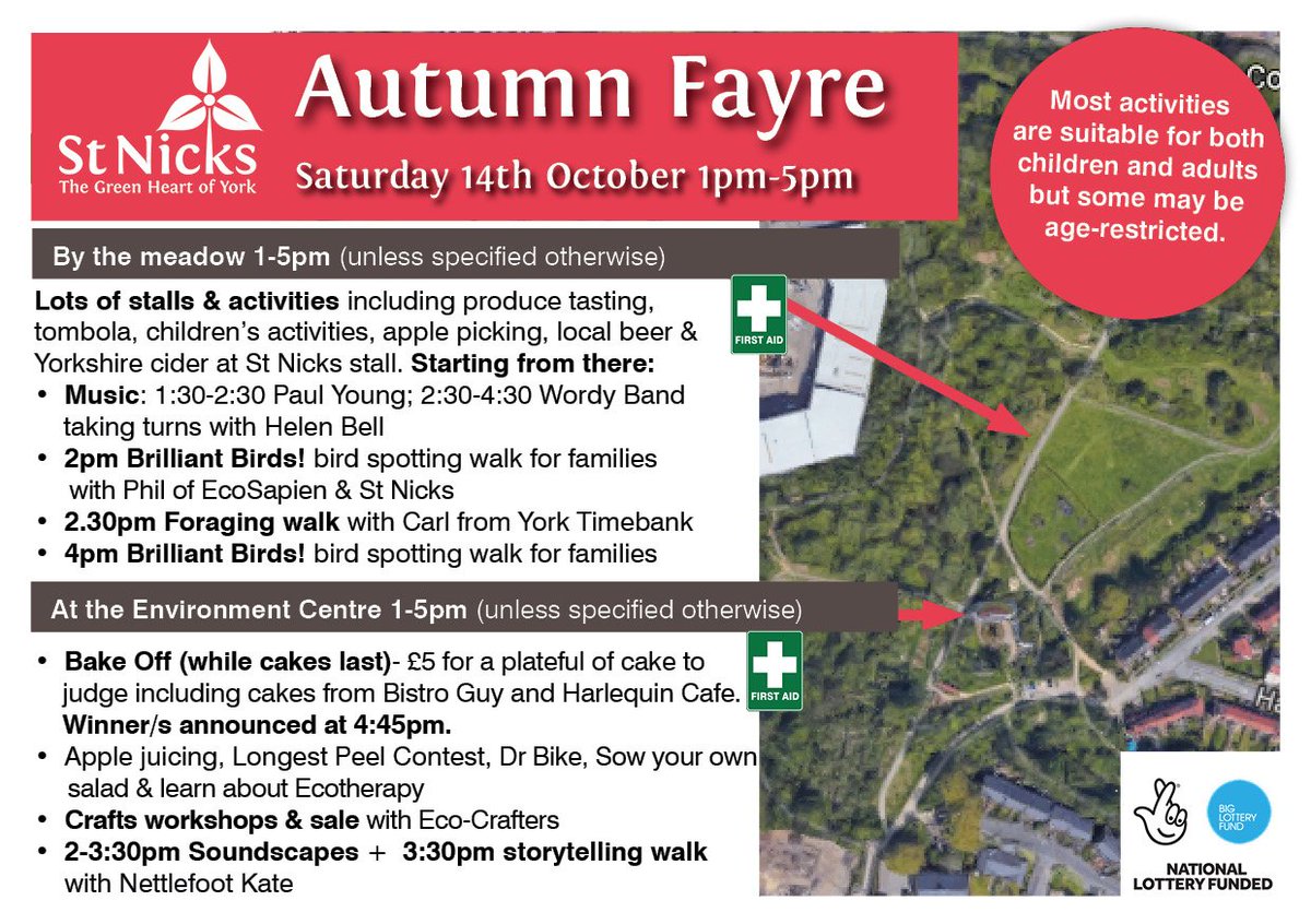 StNicksFields's tweet photo. Pls share: family-friendly fun day with music, apple juice, beer &amp; cider, lots of stalls and activities for all ages. @yorkpress @theyorkmix https://t.co/oIMfqsTK72