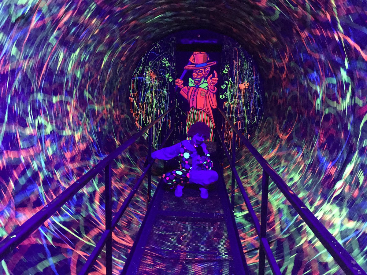 LBRIGMAN_WLOS's tweet photo. I'm about to attempt to walk through the spinning vortex at @nchauntedfarm. Watch live on @WLOS_13 https://t.co/nWrXTpH1D8