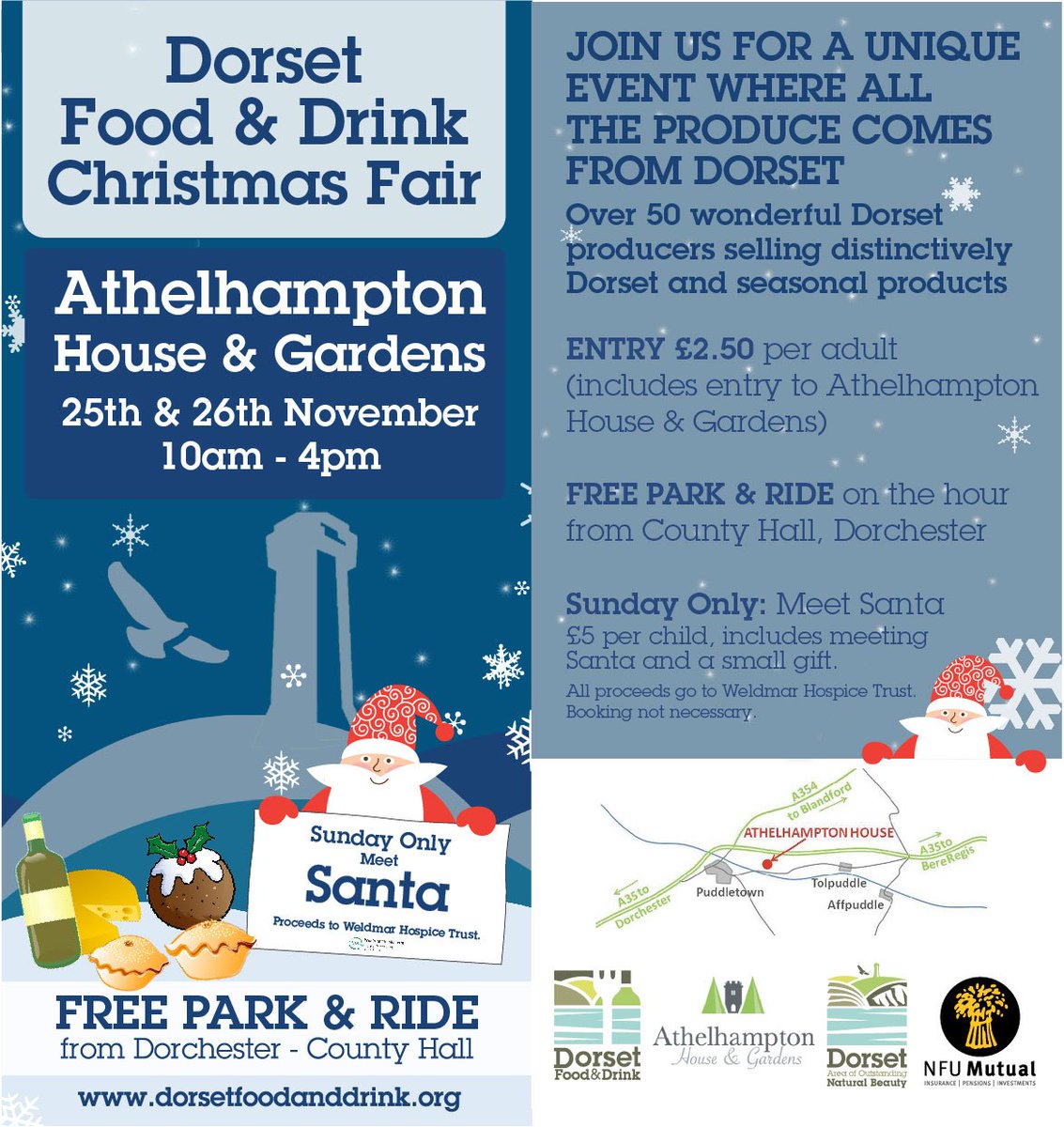 Dates for your diary 25th&amp;26th Nov - DF&amp;D Christmas Fair &amp; only 42 days away. 50+ Dorset Food &amp; Drink producers, demos, choirs, and Santa
