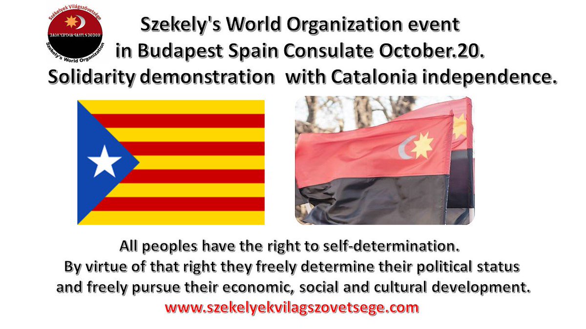 szl2021m's tweet photo. #CatalanReferendum #Budapest #Spainconsulate #Szeklerland #Hungary #transylvania #Independece #selfdermination #Székelyföld https://t.co/1I2RXZfByX