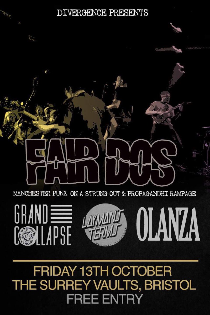 GrandCollapse's tweet photo. Tonight's show has been moved last minute to the Stag & Hounds. #bristol #punk #hardcore #grandcollapse https://t.co/akN6g98GBl