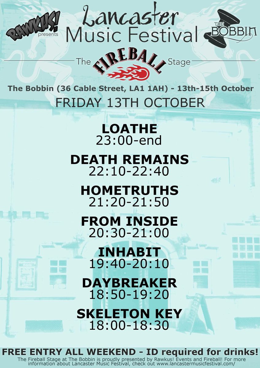 Tonight we perform at Lancaster Music Festival alongside some great bands such as <a href="/loatheasone/">Loathe</a> <a href="/DeathRemainsUK/">Death Remains</a> and more. Free entry show.