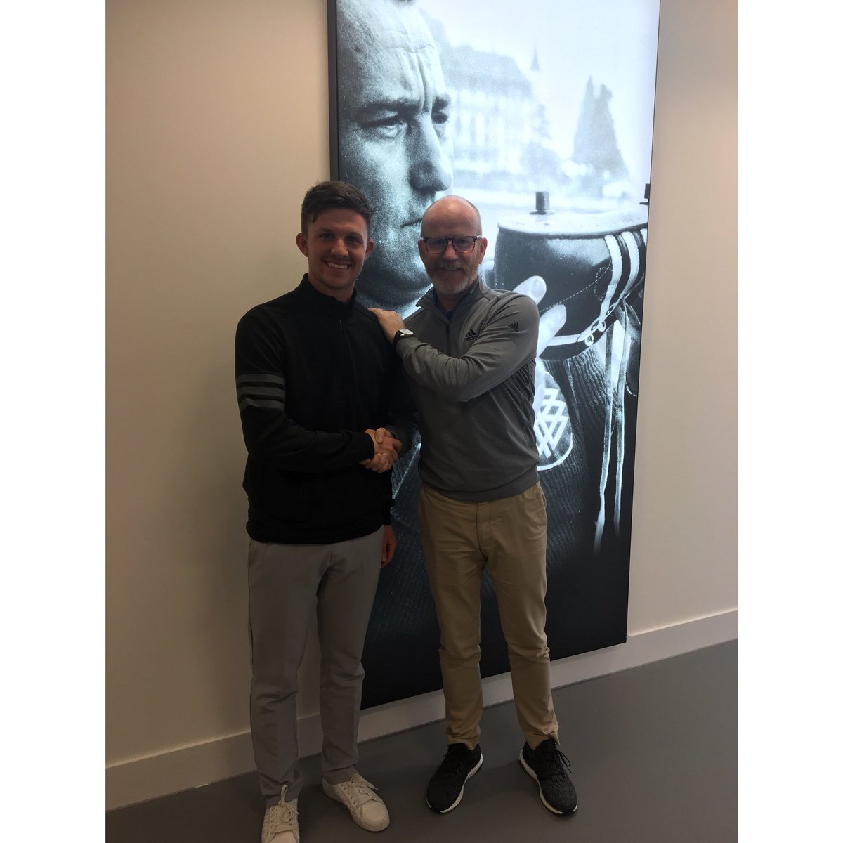 connor_syme's tweet photo. Thanks so much @adidasGolf for the incredible welcome today. What an exciting time to be joining the adidas family #TeamAdidas  /// https://t.co/CrZipjihyx