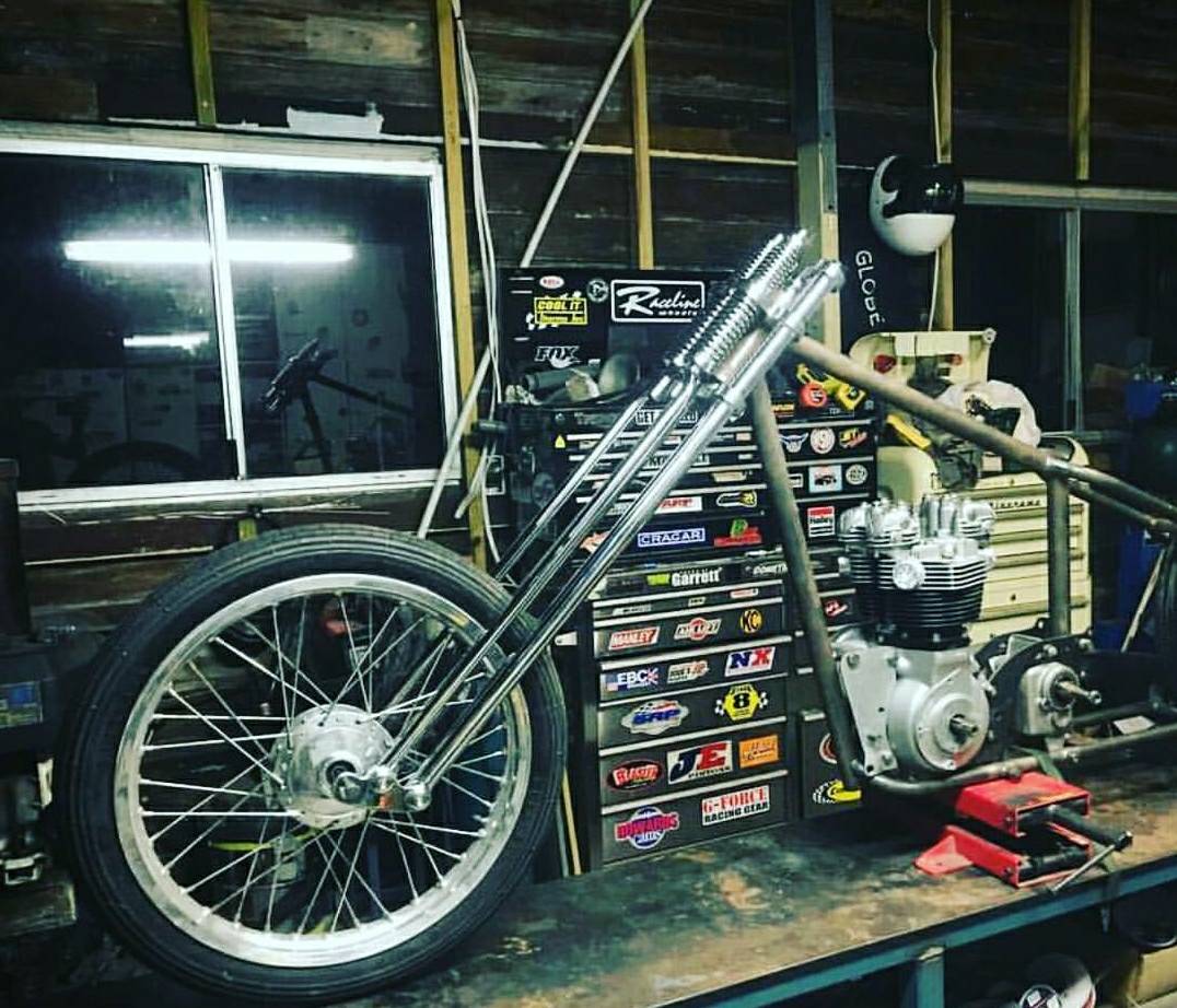 Tfactorymw's tweet photo. Justin shared this pic of his build sporting a full chrome 8 over #TFMW front-end. AWEsome! #thefactorymetalworks #customparts https://t.co/AUmhafxlrH