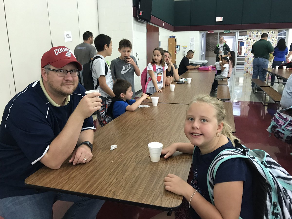 CaylaBennett's tweet photo. Great time at Donuts with DUDES this morning @IndependenceES! Thanks @PTAatIES, these students and dads loved it. @IESCounselor #IESfamily https://t.co/n2VX3fra9K