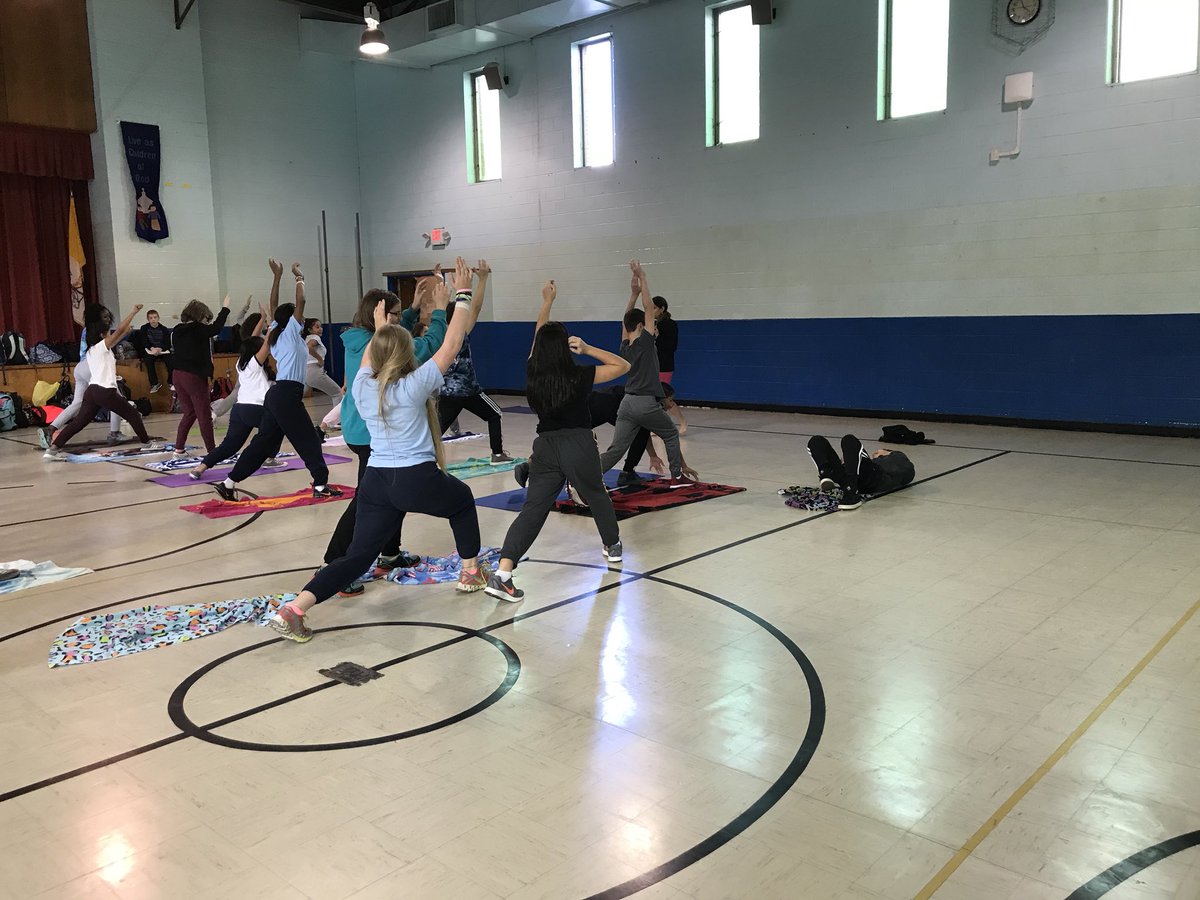 kabfive's tweet photo. Friday morning yoga with grades 7 and 8 #setonschool
@Seton_ShrubOak @Sara_Shea72 @ArchNY_Schools @Mary_JaneRS https://t.co/AM6D2924nV