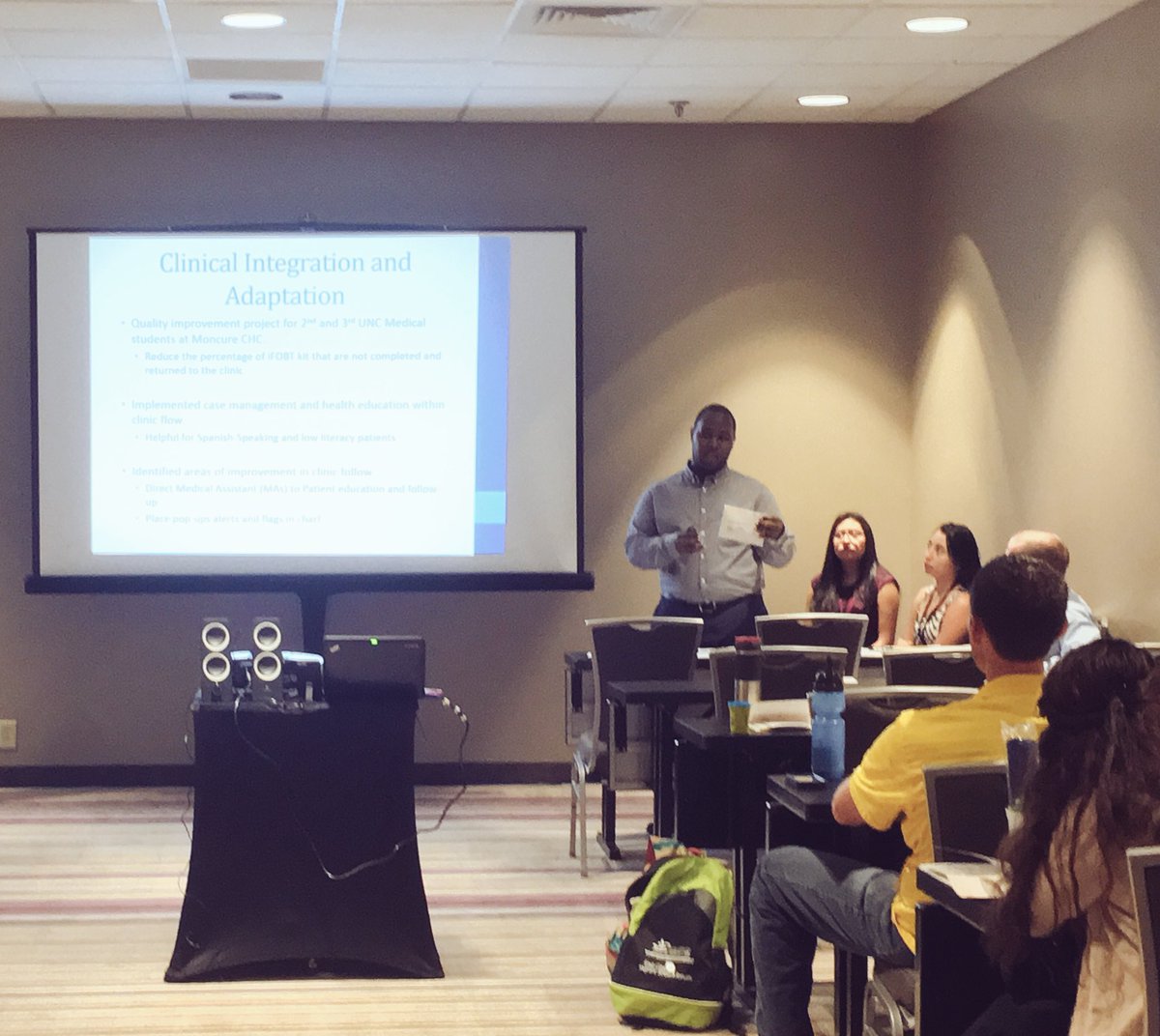 NCCHCAOnline's tweet photo. Hearing from NC rockstars @piedmont_hlth on fusing health education & clinical measures to improve agricultural worker health #ECMSF 2017 https://t.co/UT1zkOJxGg