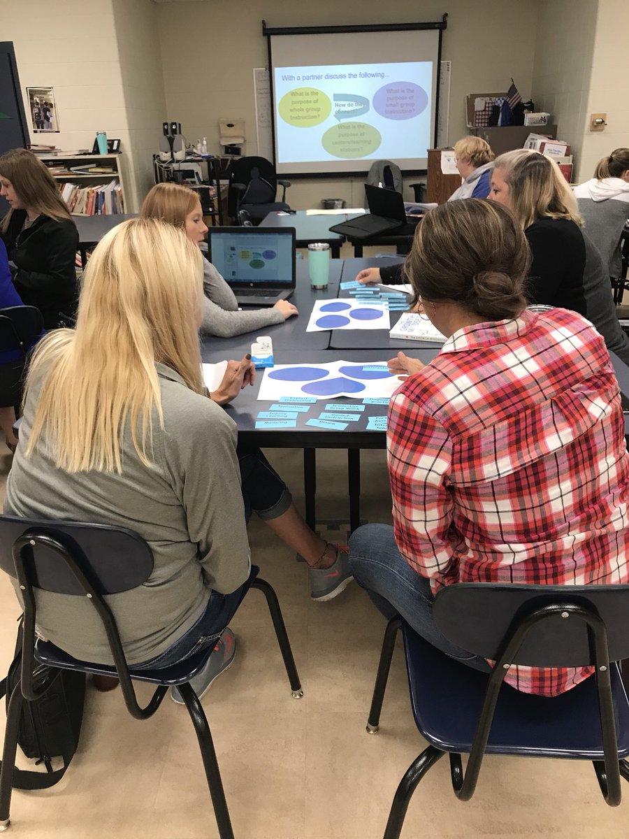 KChriste1's tweet photo. Purposes of small/large group instruction and centers. How are they the same/different? #bfuncon17 @haea #literacy https://t.co/bqW3ieb5yF