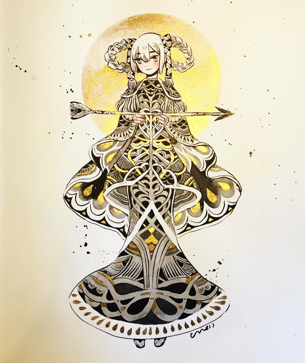 maruti_bitamin's tweet photo. Hunter (12) #inktober https://t.co/QXwKFUkBku