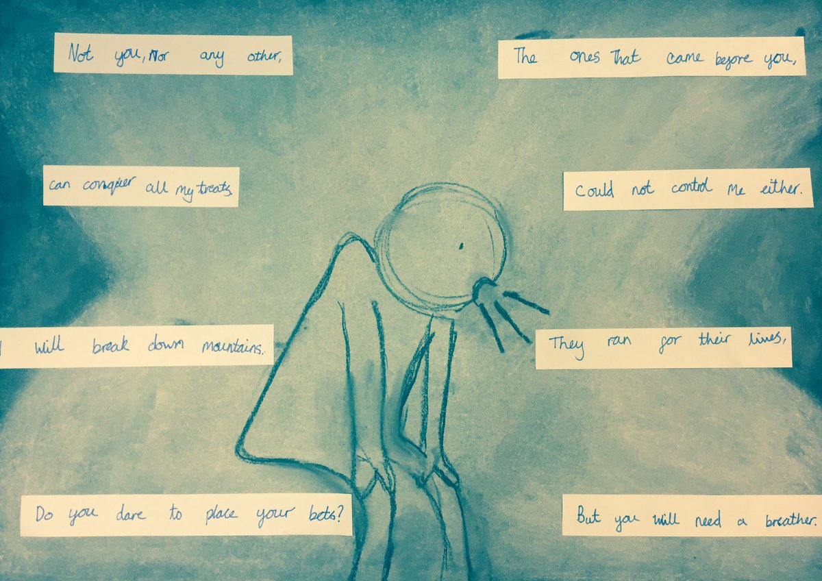 MissBrownYork83's tweet photo. #Y6 chose their favourite 2 stanzas from the #DreadfulMenace to write up. 😱 @robwilkprimary @LiteracyShed Inspired by @MrsELangan #Creative https://t.co/3gDjTUvnzM