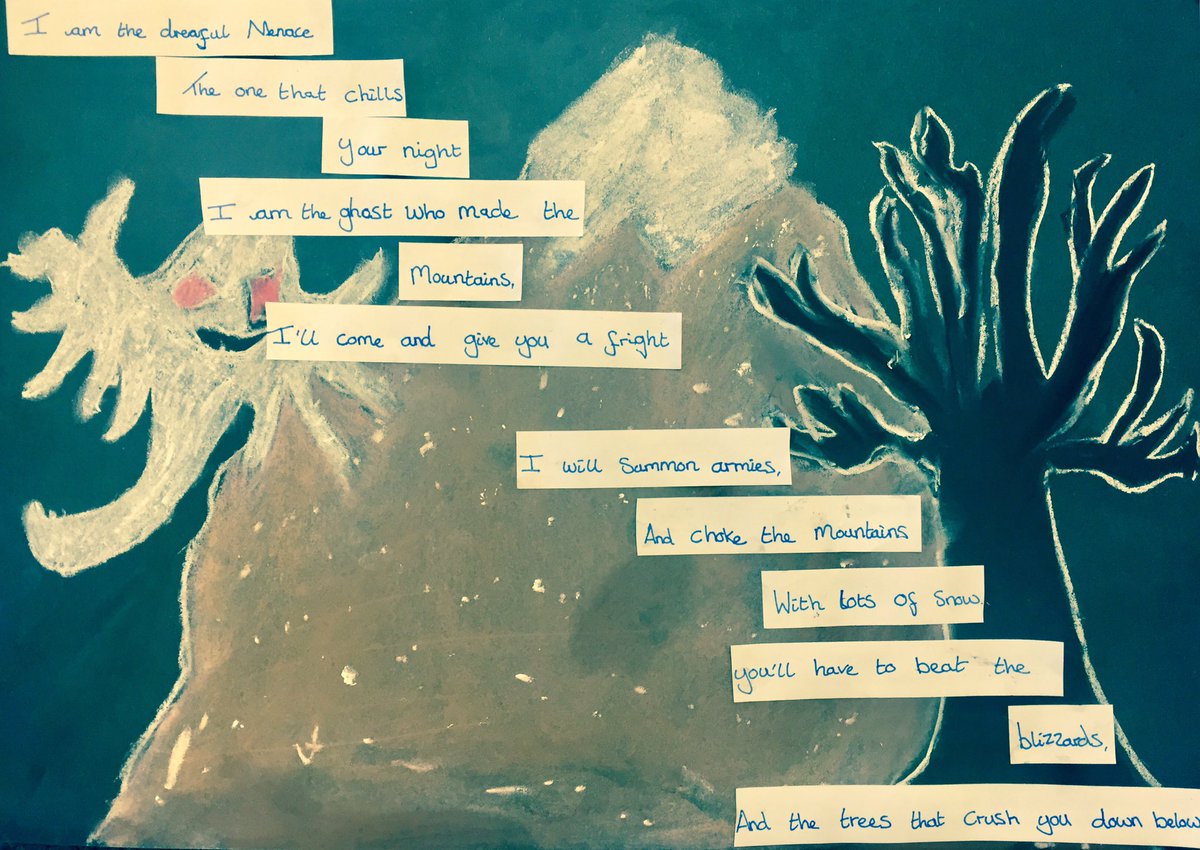 MissBrownYork83's tweet photo. #Y6 chose their favourite 2 stanzas from the #DreadfulMenace to write up. 😱 @robwilkprimary @LiteracyShed Inspired by @MrsELangan #Creative https://t.co/3gDjTUvnzM