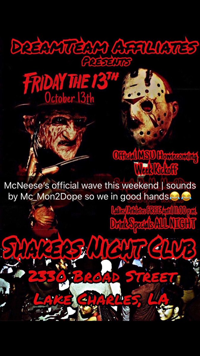ceecain_'s tweet photo. 2 events 1 roof lawd. #staywoke #DreamTeam #Friday13th #BackInTheDaze fwt yaheardme. https://t.co/bt4kcRhveA