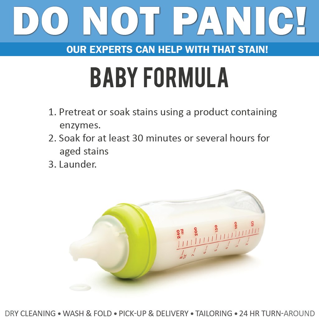 WashClubNYC's tweet photo. #stain #experts tip to remove #babyformula from your #clothing. Or use our convenient #pickup and #delivery for #laundry and #drycleaning. https://t.co/4oYq5rIozW
