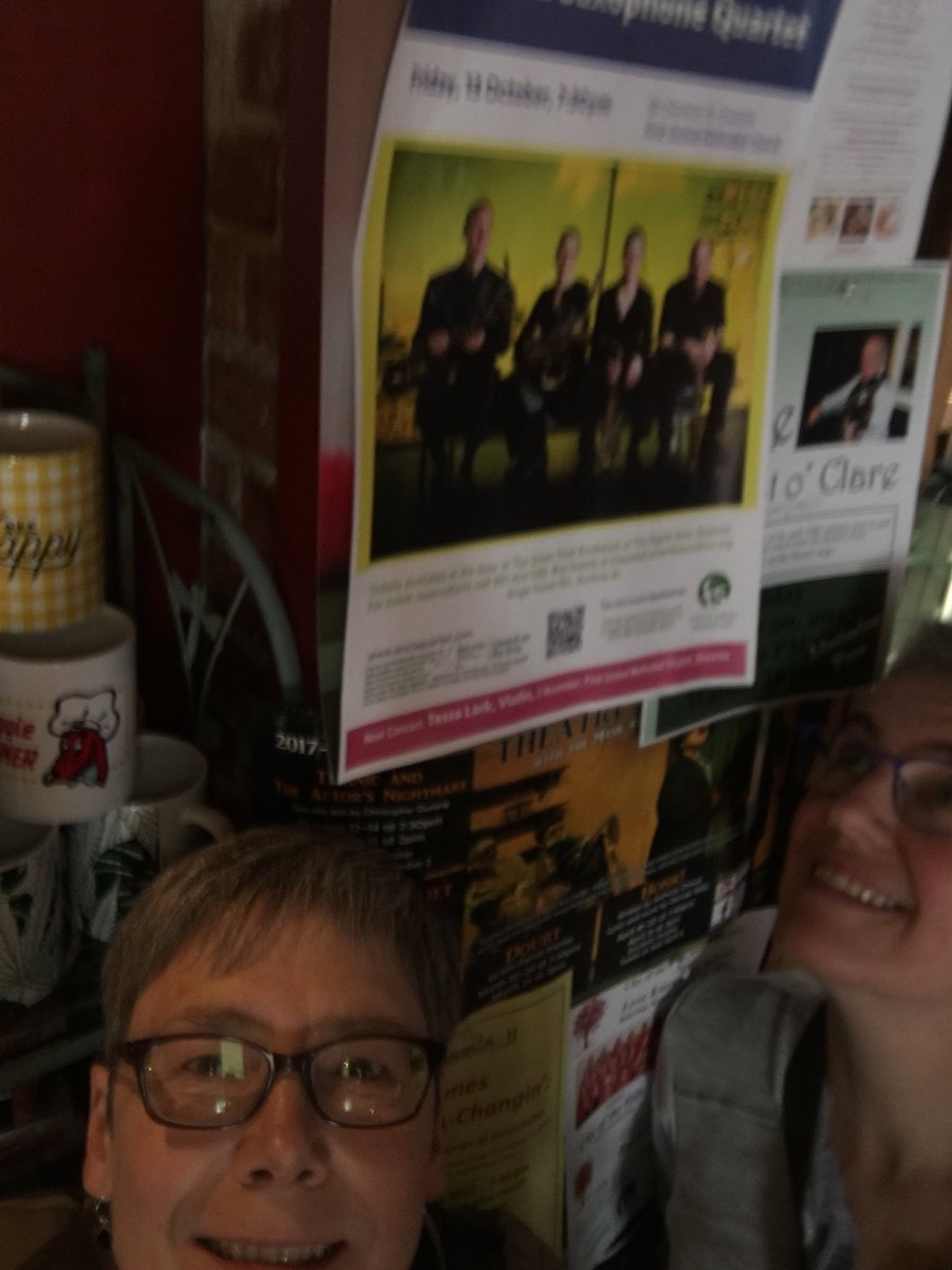 Lunch in Oneonta. A poster for our concert!