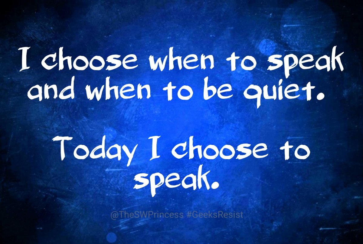 TheSWPrincess's tweet photo. I found out about the #WomenBoycottTwitter movement late last night. I thought about it. It's an individual choice,  and I respect others's choices. I choose to #BeLoud! #RWU #GeeksResist #FridayThe13th https://t.co/vLbtDTERP4