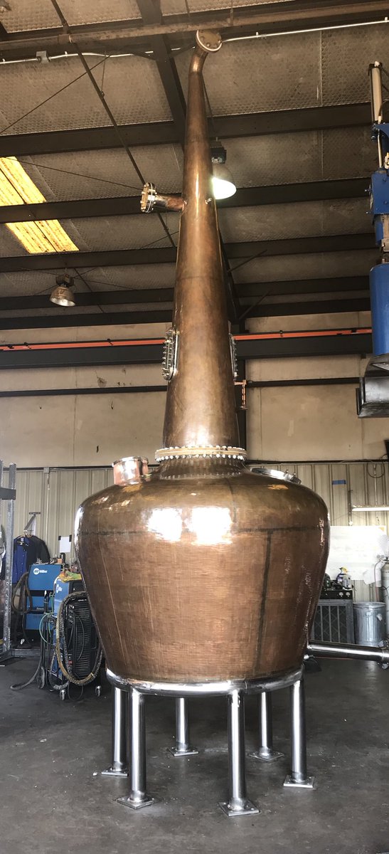 Another Tate Craft Copperworks <a href="/tatedistillery/">Tate & Company</a> copper pot still ready to begin its spirits career! 21 feet high and 750 gallons