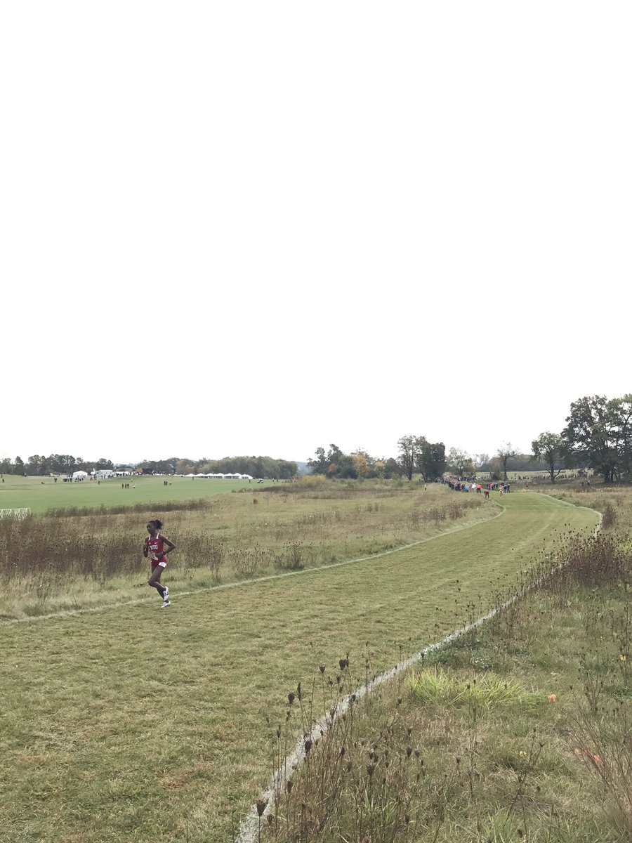 FloTrack's tweet photo. Running away with it! Chase pack now 60+ meters back. https://t.co/q1REQVYYlm