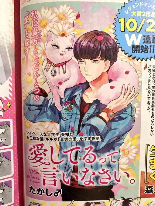 🌷本日発売の月刊コミックジーン11号にて『愛してるって言いなさい。』の連載情報がカラーで載っておりますので、お手に取られた方はよろしくお願いします!連載開始は『10月20日』からとなります!!😇👳🏾 