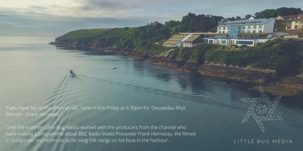 We're excited to watch S4C at 9.30pm to catch our aerial footage of Ardmore&amp;Dungarvan in a prog on BBC Radio Wales presenter Frank Hennessy😍