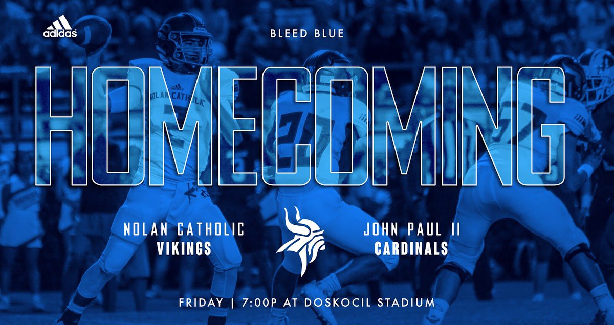 NolanCatholicFB's tweet photo. HOMECOMING GAMEDAY!
π JPII
πΊ 6:30 Pre Game Show
π 7:00 Kick-off
πͺ Festival Games After Kick-off
π€ Post Game Concert
#BackToNolan #EstoDux https://t.co/ldk51Bf07h