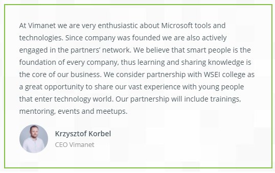vimanet's tweet photo. Vimanet is now official partner of Krakow's Programming School of WSEI https://t.co/XpQI4mpTr3 https://t.co/04w4yy06GD